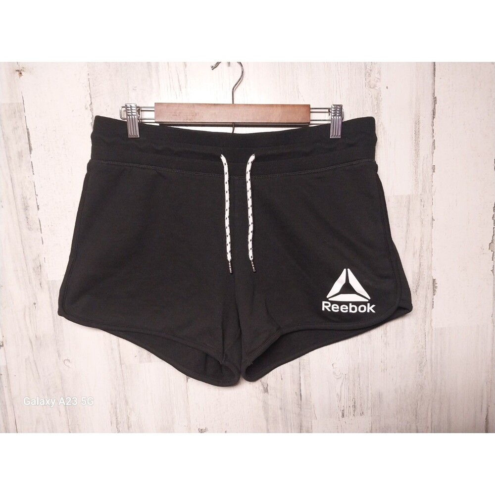 Women's Reebok Equity Graphic Athletic Shorts Size Large Black